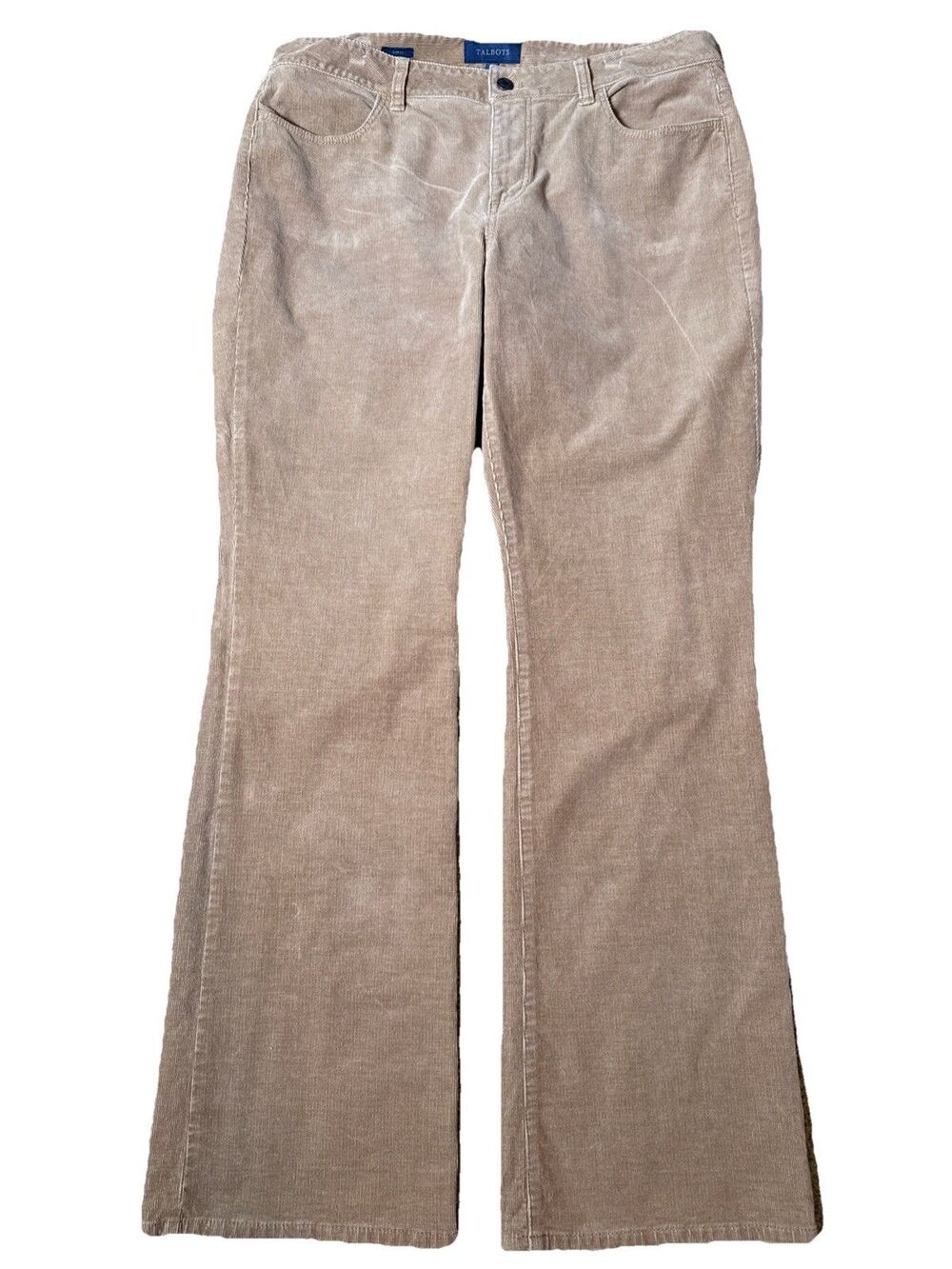 Talbots Curvy Corduroy Pants‎ Stretch Womens 14 Tan Brown Preppy Classic Neutral